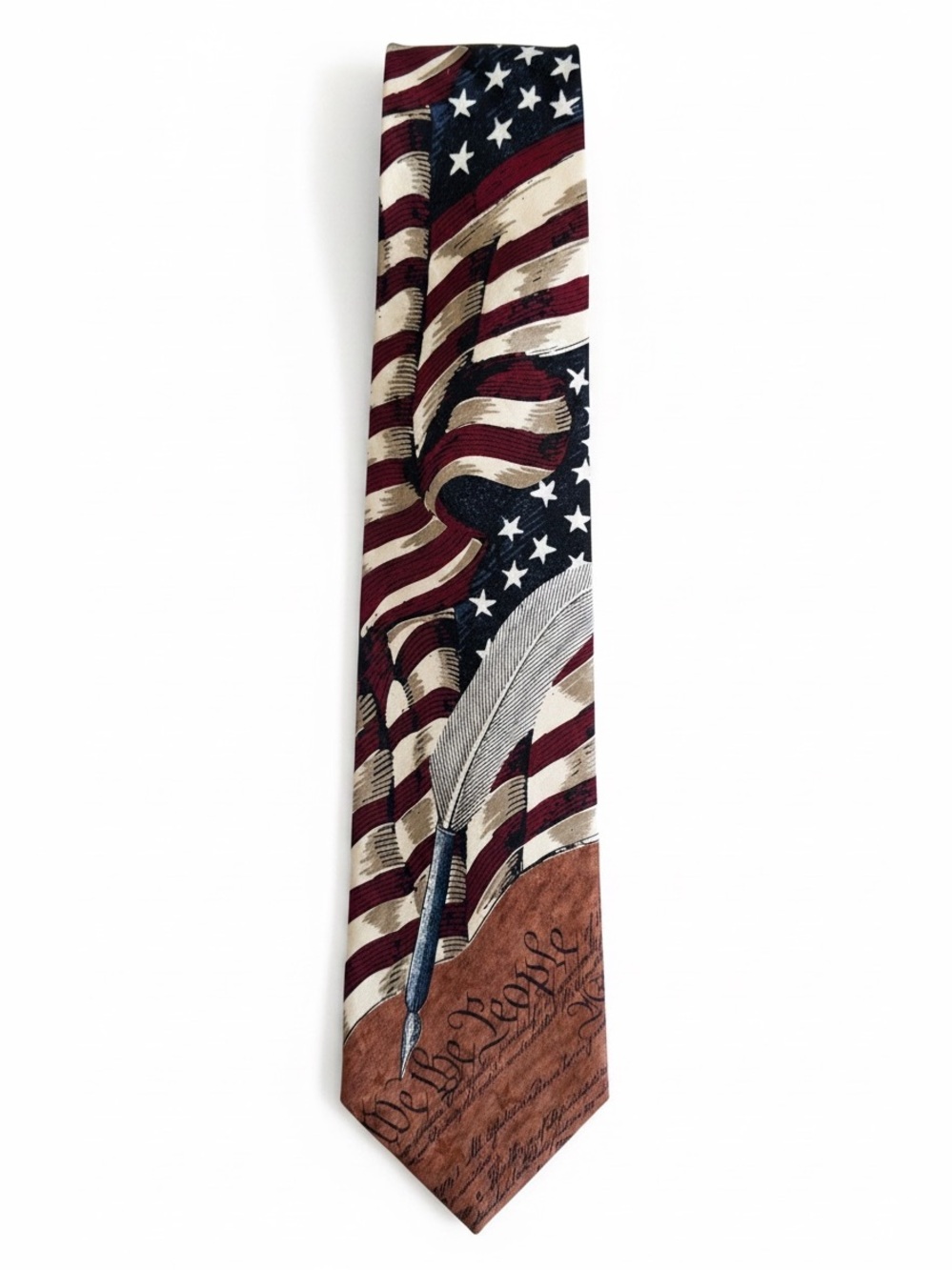 Tango by Max Raab Vintage Patriotic American Flag Silk Tie USA Constitution